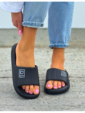 Lekkie Piankowe Klapki Damskie Na Basen Plażę Bear Czarne