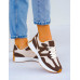 Beżowo-Czekoladowe Sneakersy Buty Sportowe New Bancy