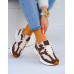Beżowo-Czekoladowe Sneakersy Buty Sportowe New Bancy