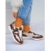 Beżowo-Czekoladowe Sneakersy Buty Sportowe New Bancy