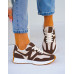 Beżowo-Czekoladowe Sneakersy Buty Sportowe New Bancy