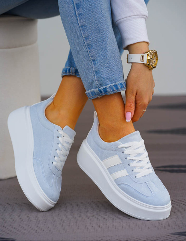 Niebieskie Buty Sportowe Na Grubej Podeszwie Campes