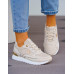 Beżowe Buty Sportowe Sneakersy Na Platformie MK Shine