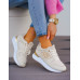 Beżowe Buty Sportowe Sneakersy Na Platformie MK
