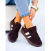 Czekoladowe Zamszowe Buty Sportowe Campes Dark Chocolate