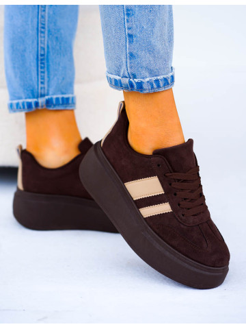 Czekoladowe Buty Sportowe Na Grubej Podeszwie Dark