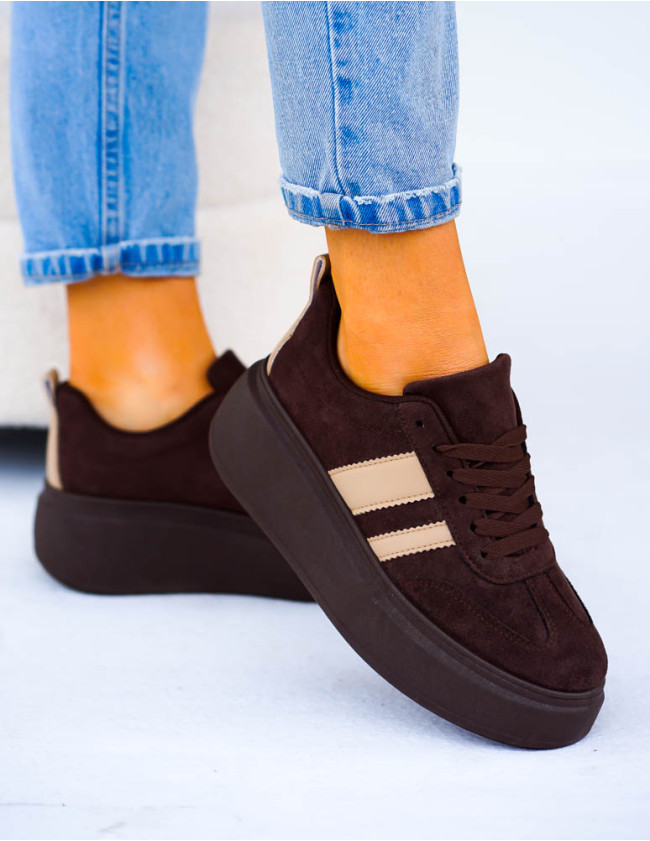 Czekoladowe Buty Sportowe Na Grubej Podeszwie Dark