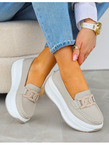 Premium Skórzane Półbuty Mokasyny Na Grubej Podeszwie Lavinia