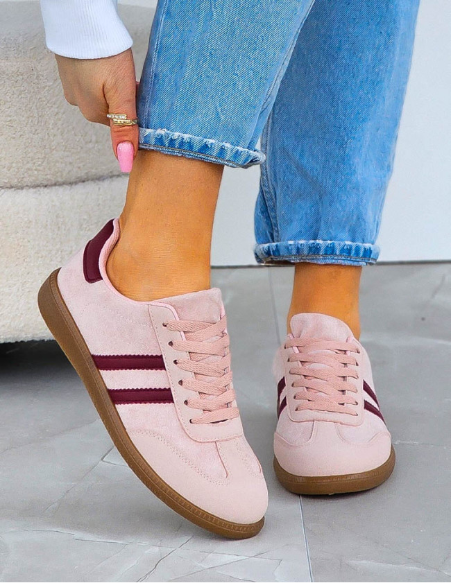 Różowe Buty Sportowe Sneakersy Comfort