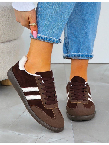 Czekoladowe Buty Sportowe Sneakersy Comfort