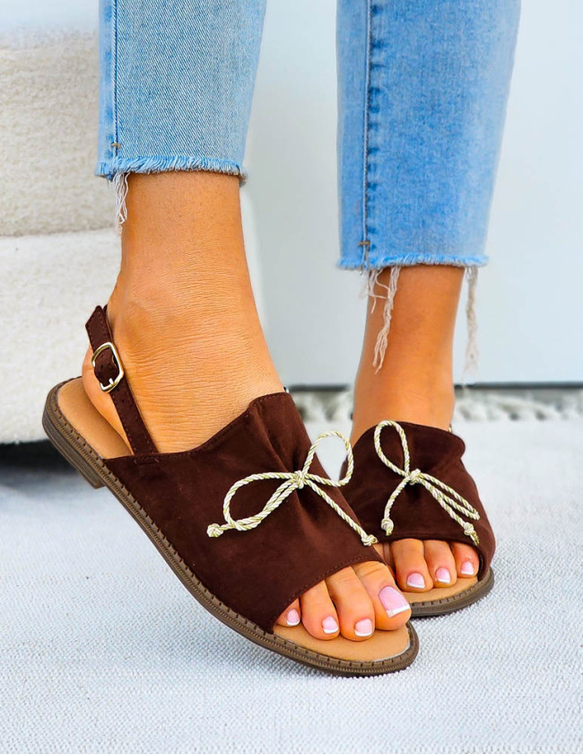 Wygodne Sandały Damskie Leticia Comfort Czekoladowe