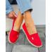 Czerwone Espadryle Mokasyny Na Plecionej Podeszwie Must