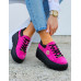 Premium Różowe Skórzane Sportowe Półbuty Trampki Manolia