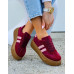 Bordowe Buty Sportowe Na Platformie She Go