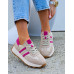 Skóra Naturalna Trampki Sneakersy Buty Sportowe Empire Rose
