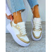 Białe Buty Sportowe Sneakersy Na Platformie Gold