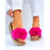 Lekkie Klapki Na Platformie Kwiaty Roses Różowe