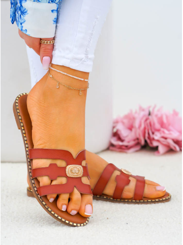 Klasyczne Klapki Ze Skóry Malaga Brązowe