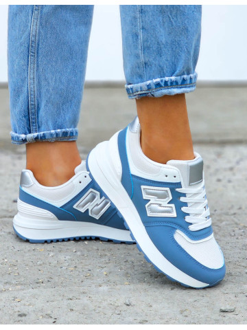 Biało-Niebieskie Buty Sportowe Damskie New Blances She