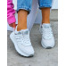 Biało-Srebrne Buty Sportowe Damskie New Blances She