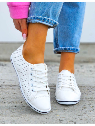 Białe Trampki Buty Sportowe Ze Skóry Nices