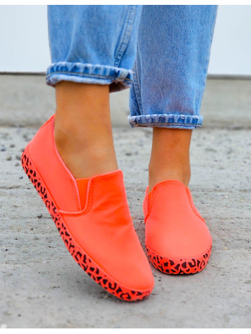 Pomarańczowe Neonowe Trampki Tenisówki Lycra