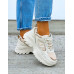 Beżowe Buty Sportowe Sneakersy Na Platformie Sketchars