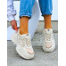 Beżowe Buty Sportowe Sneakersy Na Platformie Sketchars