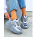 Szare Buty Sportowe Sneakersy Na Platformie Sketchars