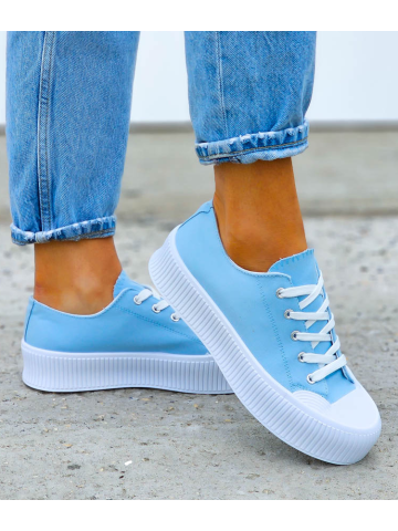 Niebieskie Trampki Na Grubej Podeszwie Haidra