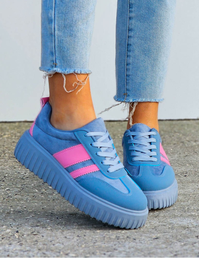 Niebieskie Buty Sportowe Na Platformie You Go