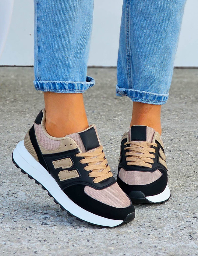 Czarno-Beżowe Buty Sportowe Damskie New Blanced