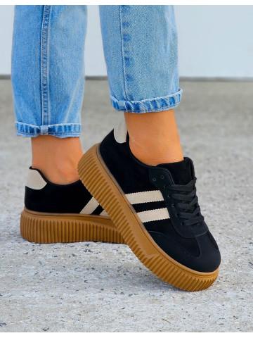 Czarne Buty Sportowe Na Platformie You Go