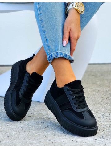 Czarne Buty Sportowe Na Platformie You Go Black