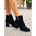 Czarne Eleganckie Botki Na Obcasie Sintra