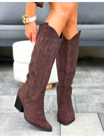 Czekoladowe Kozaki Kowbojki Na Słupku Diamonds