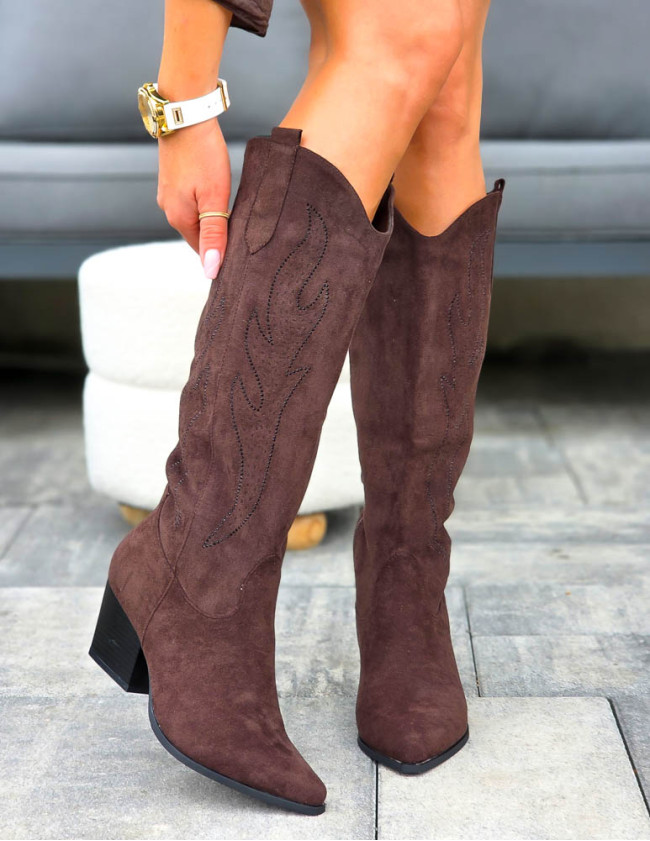 Czekoladowe Kozaki Kowbojki Na Słupku Diamonds