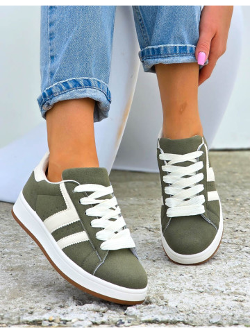 Zielono-Białe Zamszowe Buty Sportowe Campes