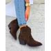 Czekoloadowe Botki Kowbojki Ze Skóry Naturalnej Calzare