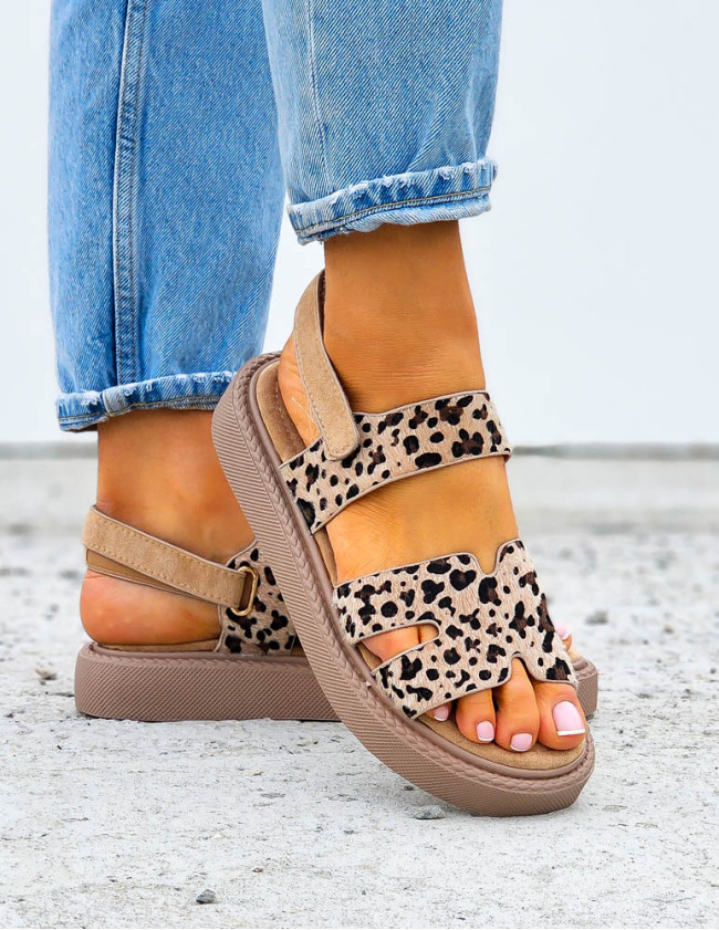 Sandały Na Platformie Harmes Boho w Łatki