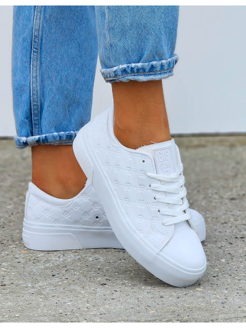 Białe Skórzane Trampki Buty Sportowe Damskie Big Star 334