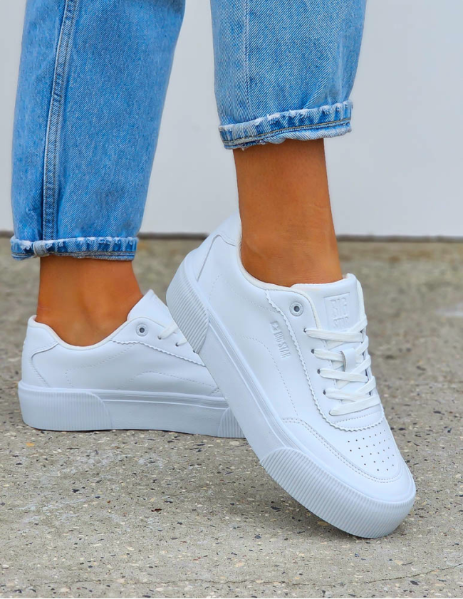 Białe Skórzane Trampki Buty Sportowe Damskie Big Star 303