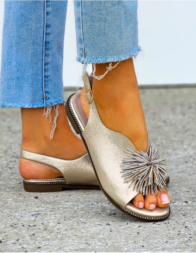 Eleganckie Sandały Damskie Ze Skóry Naturalnej z Frędzekami