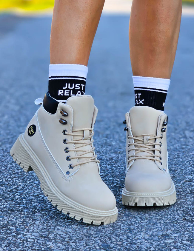 Krótkie Trapery Damskie Beżowe Tarex