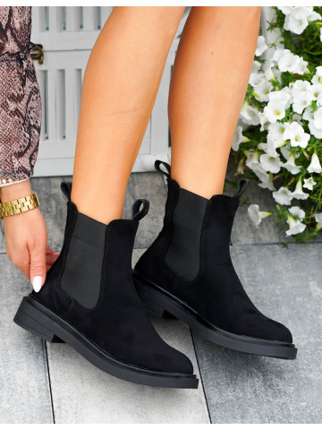 Klasyczne Zamszowe Botki Damskie Z Gumami Nina