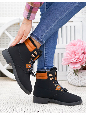 Trapery Buty Zimowe Botki Ocieplane Solid