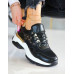 Czarne Buty Sportowe Na Platformie Gold Gorgio