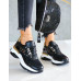 Czarne Buty Sportowe Na Platformie Gold Gorgio