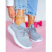 Lekkie Elastyczne Szare Buty Sportowe Trampki Sport