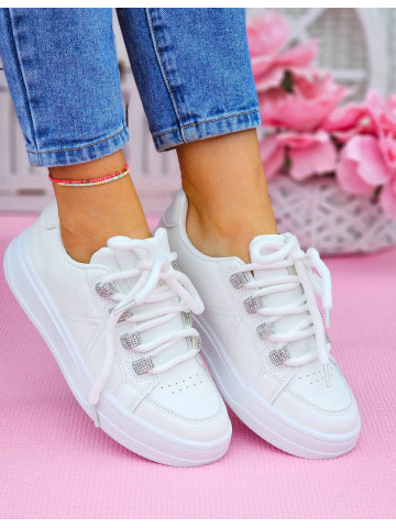 Buty Skórzane Trampki Na Grubej Podeszwie Brillant